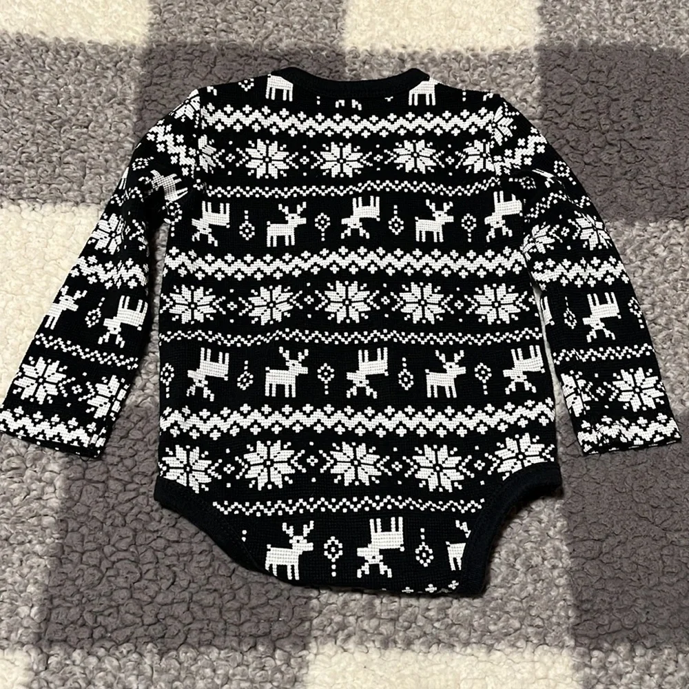 Joe Fresh Reindeer Fair Isle Thermal Onesie Size 18-24 Months